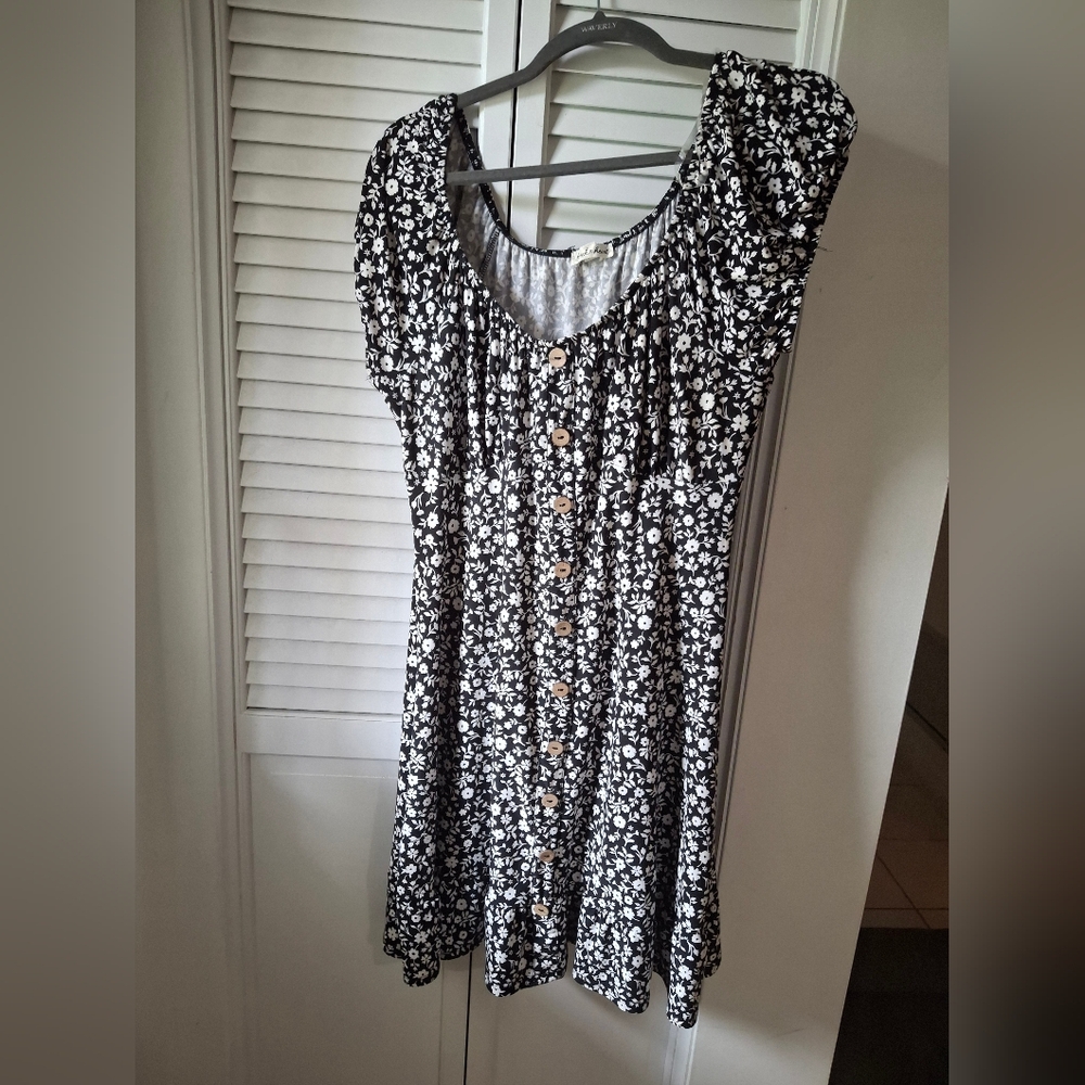 Black and White Floral Dress